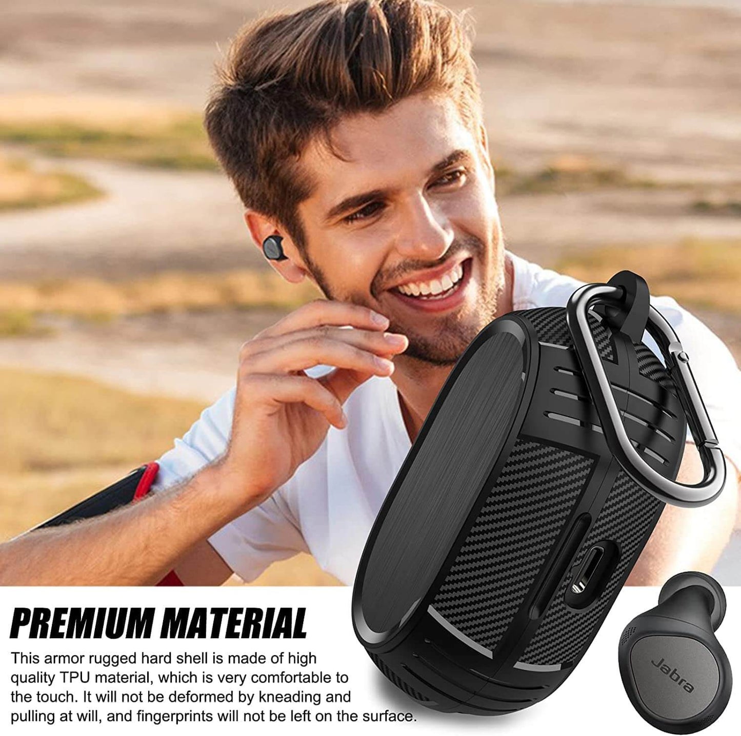 Zitel Case for Jabra Elite 7 Pro Earbuds / Elite 7 Active Case - Black