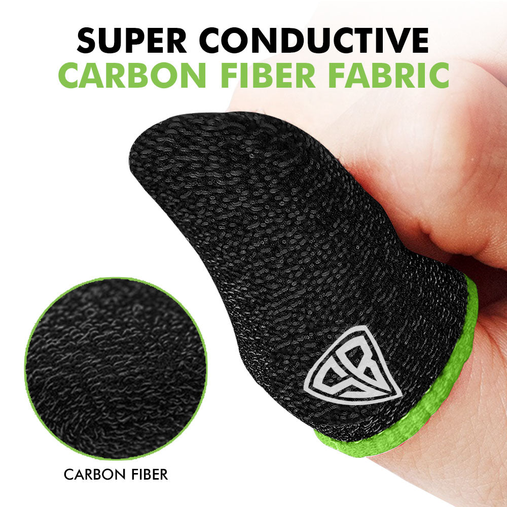 SpinBot Carbon Fiber Finger & Thumb Sleeves for PUBG, BGMI,Free Fire,etc.