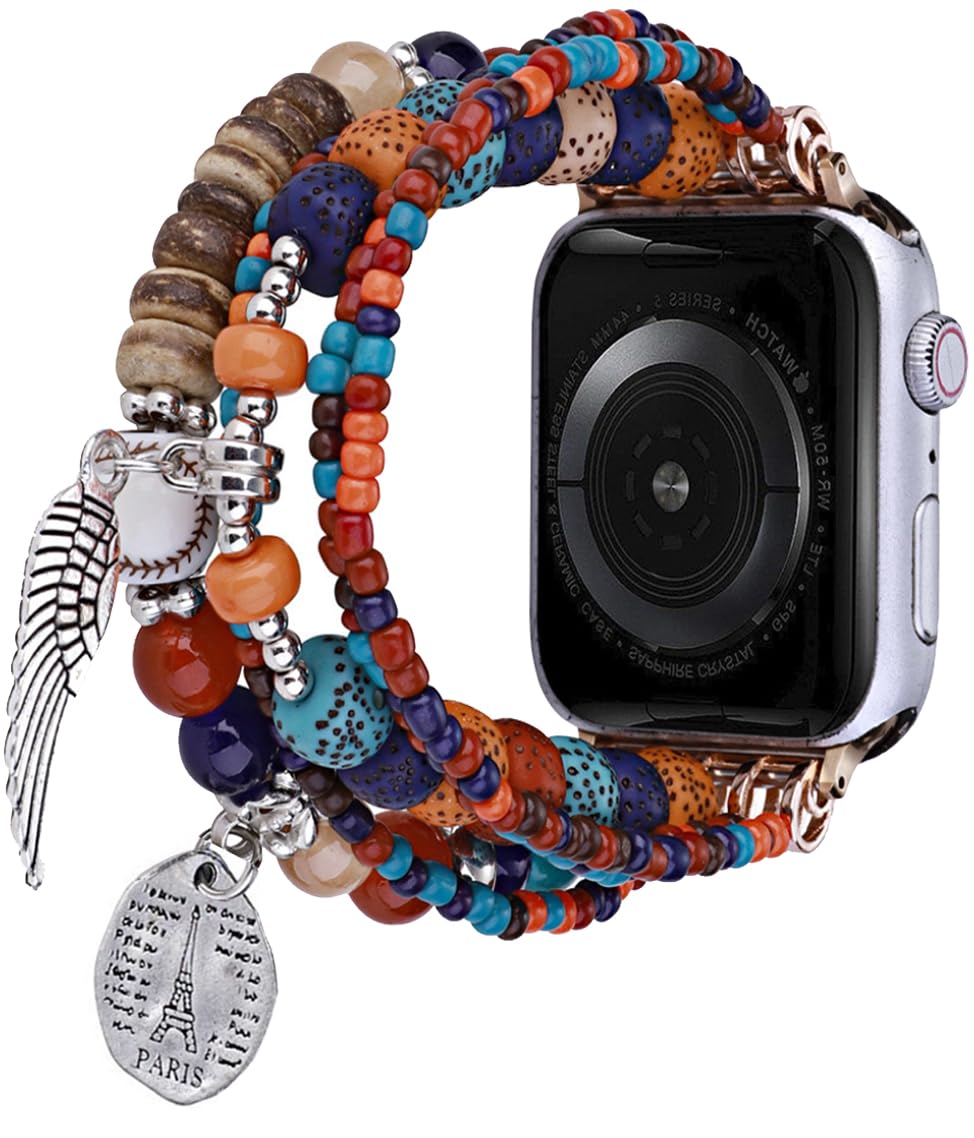 Zitel Band for Apple Watch 42mm(Series 10) 41mm 40mm 38mm Beaded Strap for Women Girls - Multi Color
