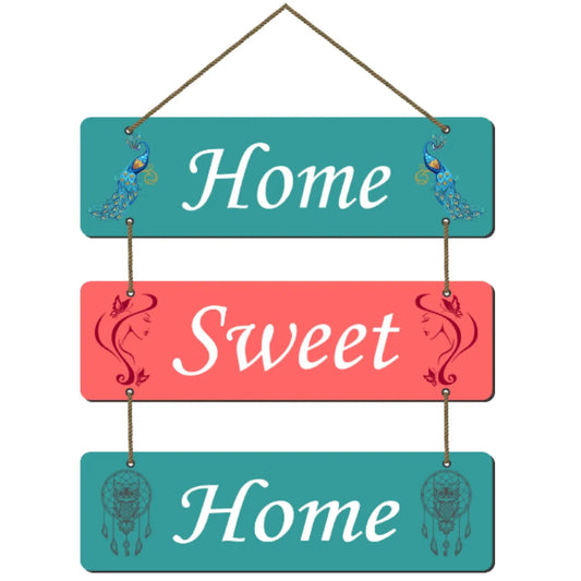 Webelkart®️ Decorative Home Sweet Home Wall Hanging Wooden Art Decoration Item for Living Room | Bedroom | Home Decor | Gifts | Quotes Decor Item | Wall Art for Hall | MDF Wall Decoration, Set of 3