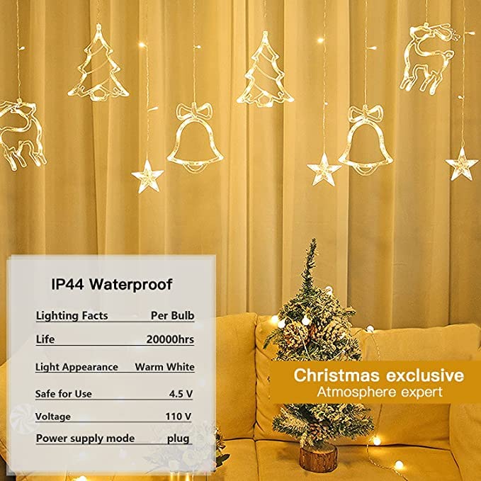 Christmas LED Window Curtain String Lights