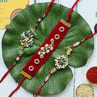 Webelkart Premium Combo of Rakhi Gift for Brother and Bhabhi and Kids with Premium Black Metal Lord Gautam Buddha Showpiece