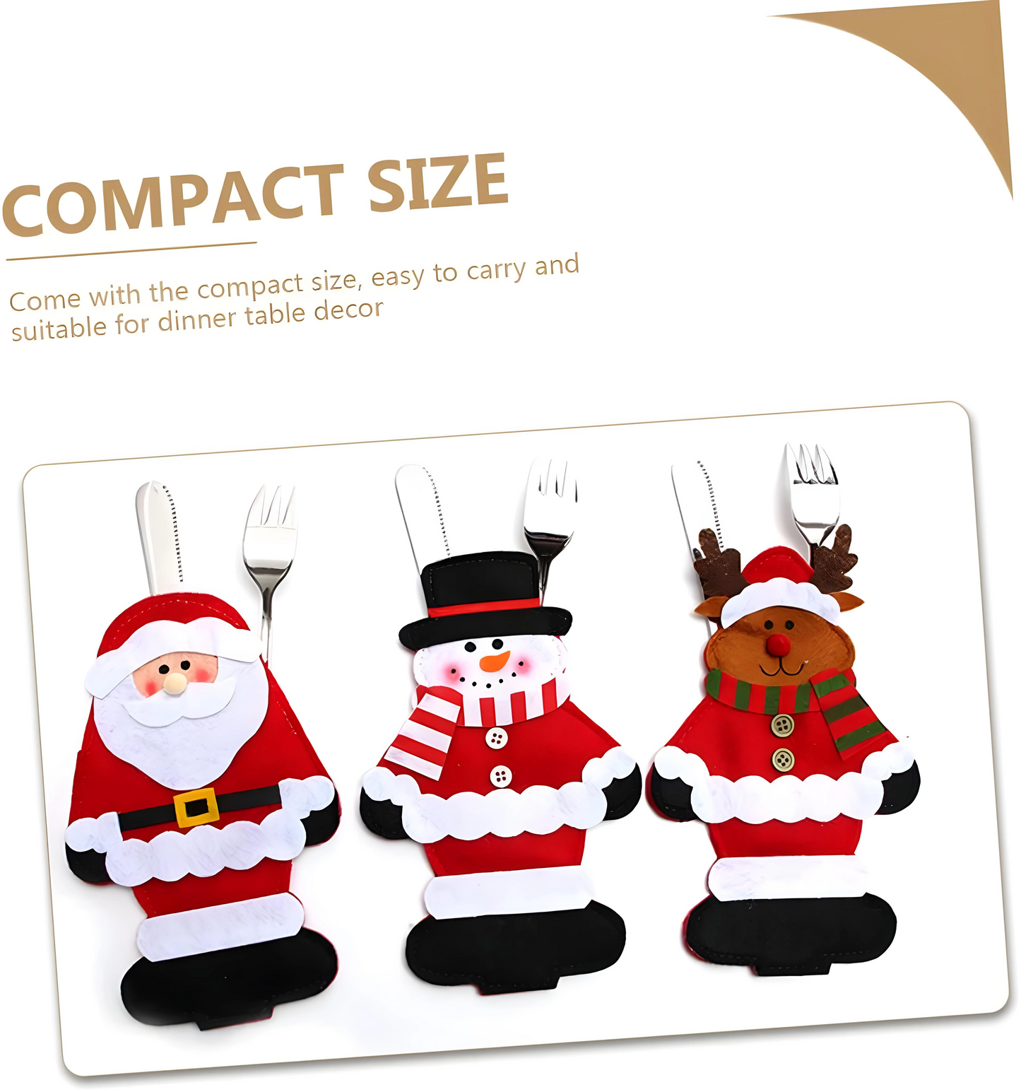 set of 3 Pcs Christmas Cutlery Holder