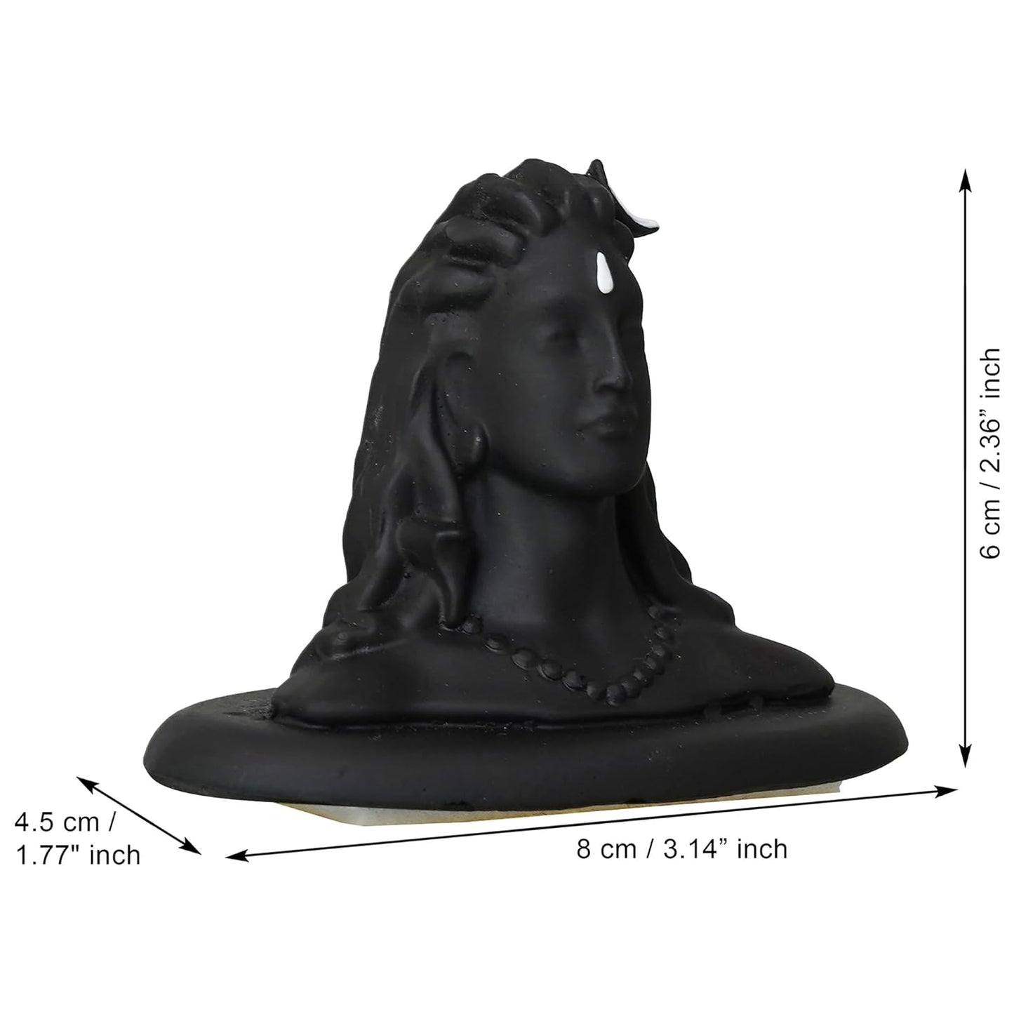 JaipurCrafts Premium Polyresin Adiyogi Shiva Statue for Home and Car Dashboard (Self Adhesive, Black, 2.5 in)