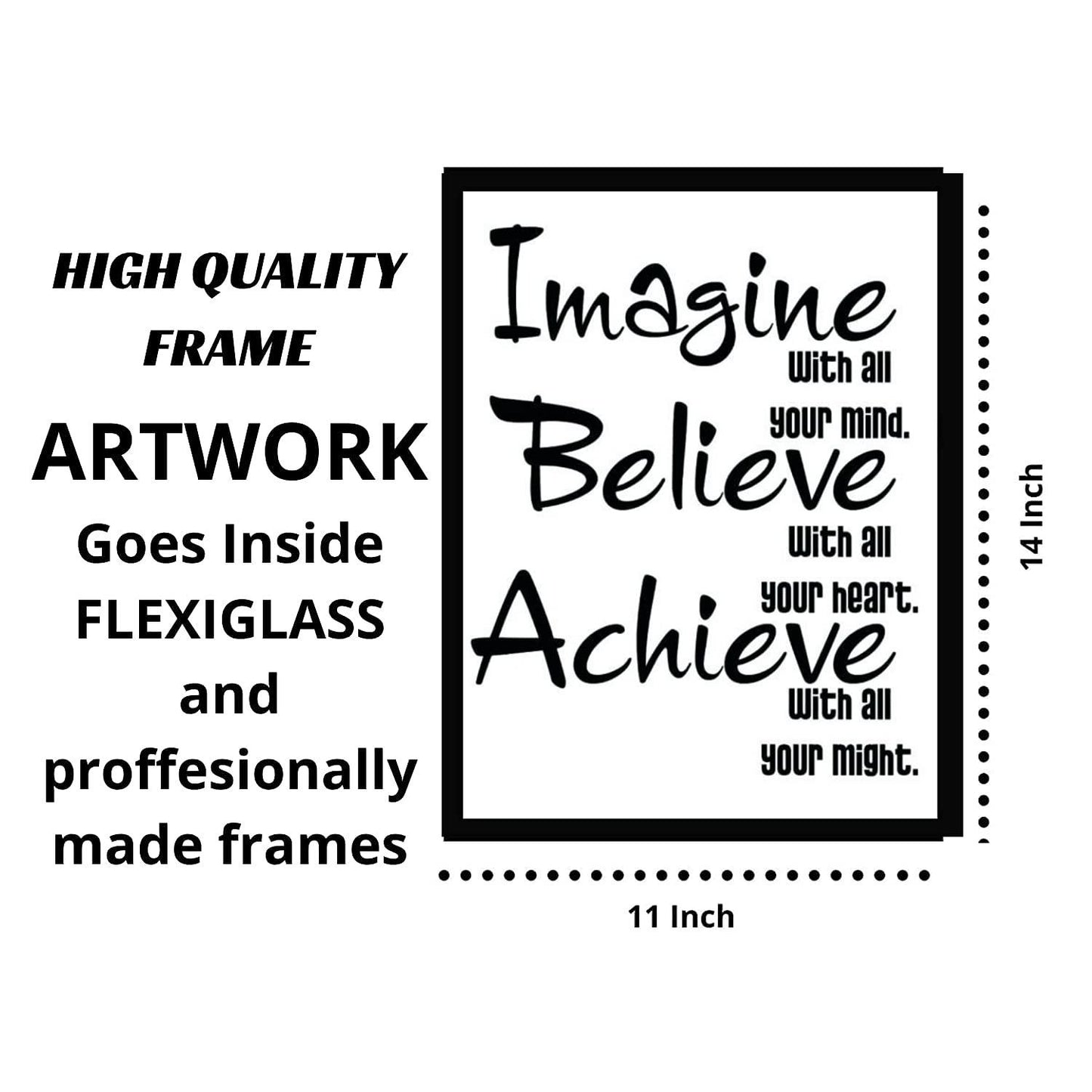 Webelkart Premium Motivational Quote Photo Frame for Wall, Office, Study Room Decoration Poster Framed Without Glass, Size - 14 x 11 INCH