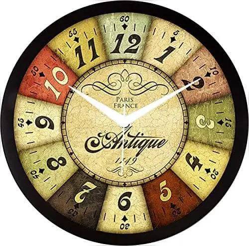 JaipurCrafts Plastic Wall Clock (Black and Blue, 2 X 12 X 12 Inch)