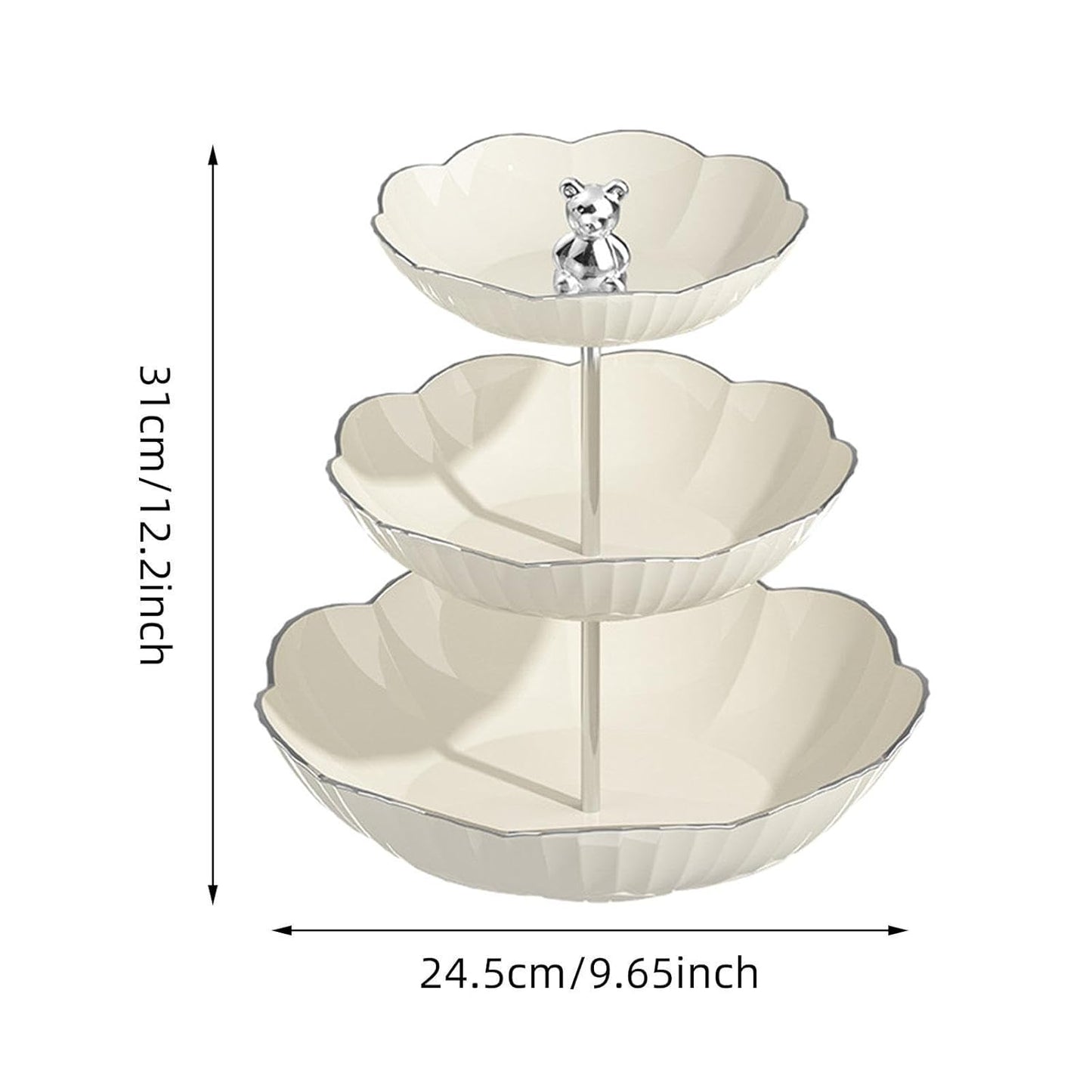 Cake Stand Multipurpose Dessert Cupcake Stand for Party Pastry Afternoon Tea White 3 Tier