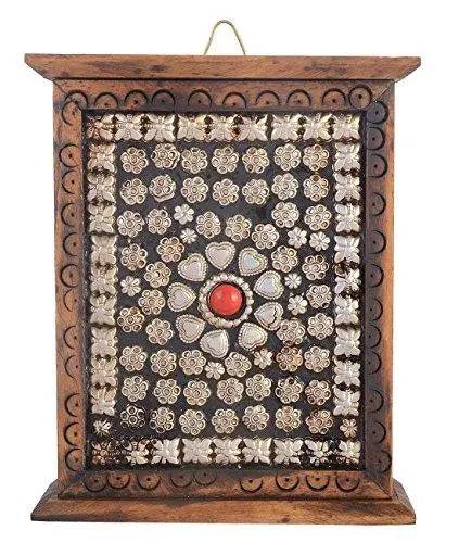 JaipurCrafts Decorative Premium Silver Flower Studded Key Holder