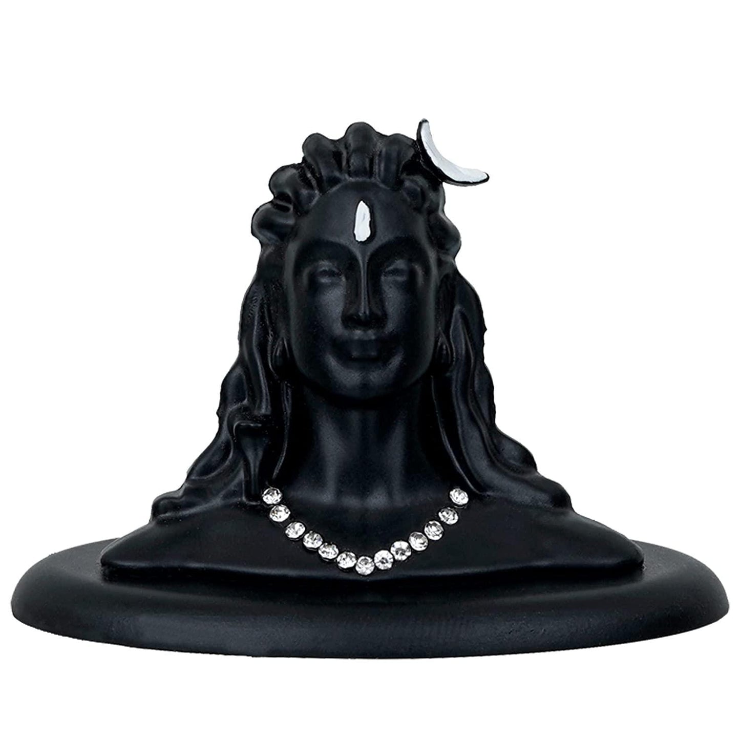 Webelkart Premium Metal Adiyogi Shiva Statue for Home and Car Dashboard ( Self Adhesive, Black, 2.5 in)