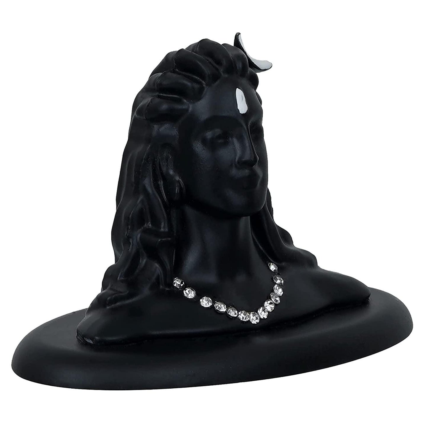 Webelkart Premium Metal Adiyogi Shiva Statue for Home and Car Dashboard ( Self Adhesive, Black, 2.5 in)