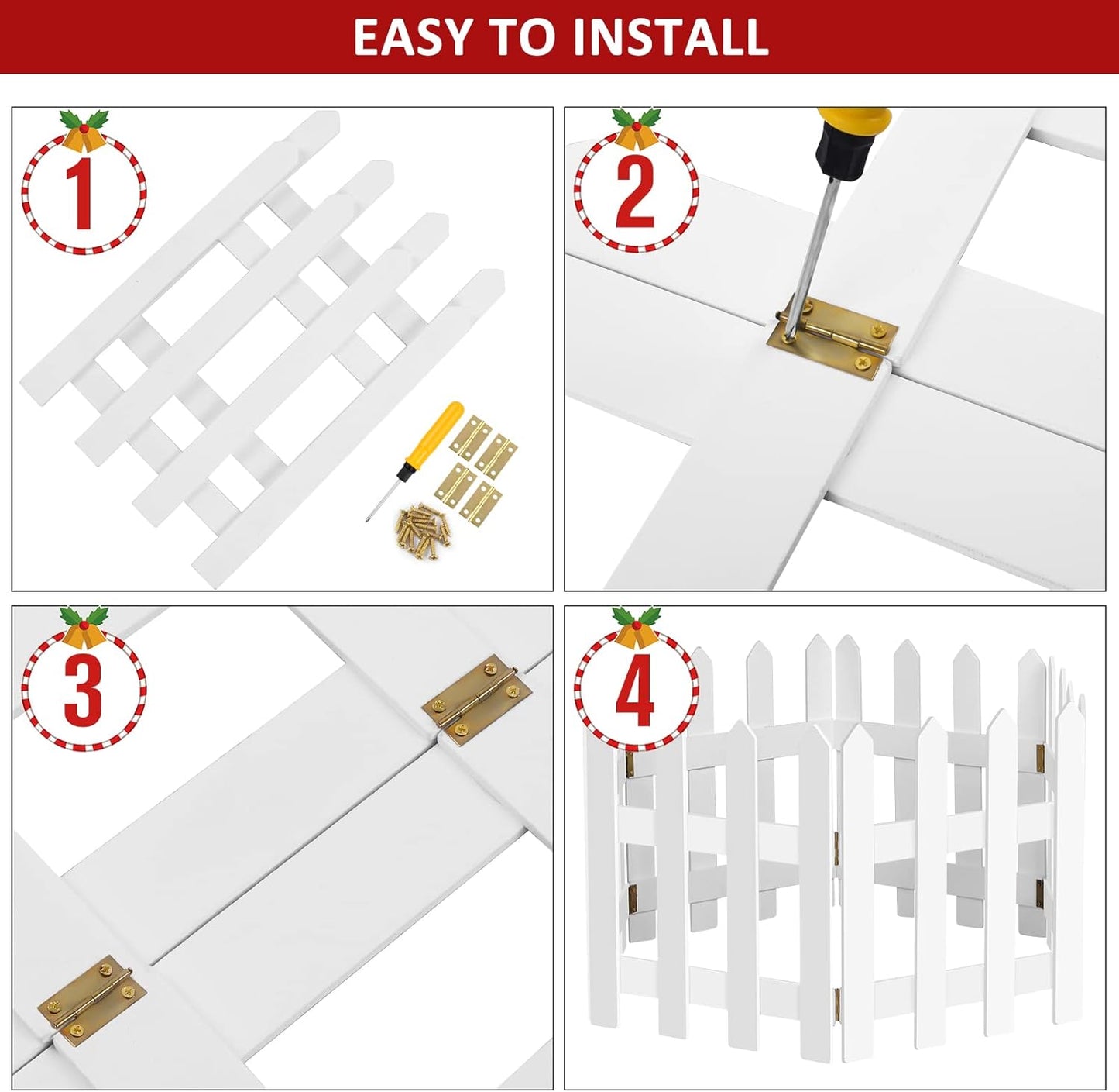 Christmas Tree Fences White Wooden