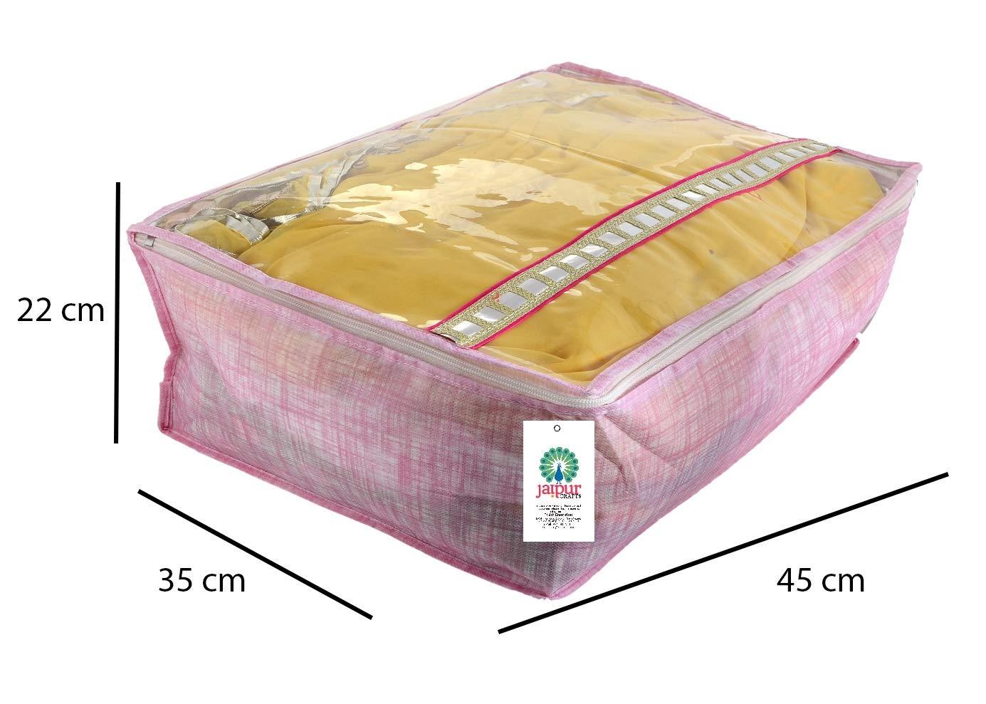 JaipurCrafts 12 Pieces Flowers Print Non Woven Saree Cover Set, Purple (45 x 35 x 23 cm)