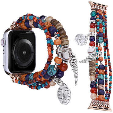 Zitel Band for Apple Watch 42mm(Series 10) 41mm 40mm 38mm Beaded Strap for Women Girls - Multi Color