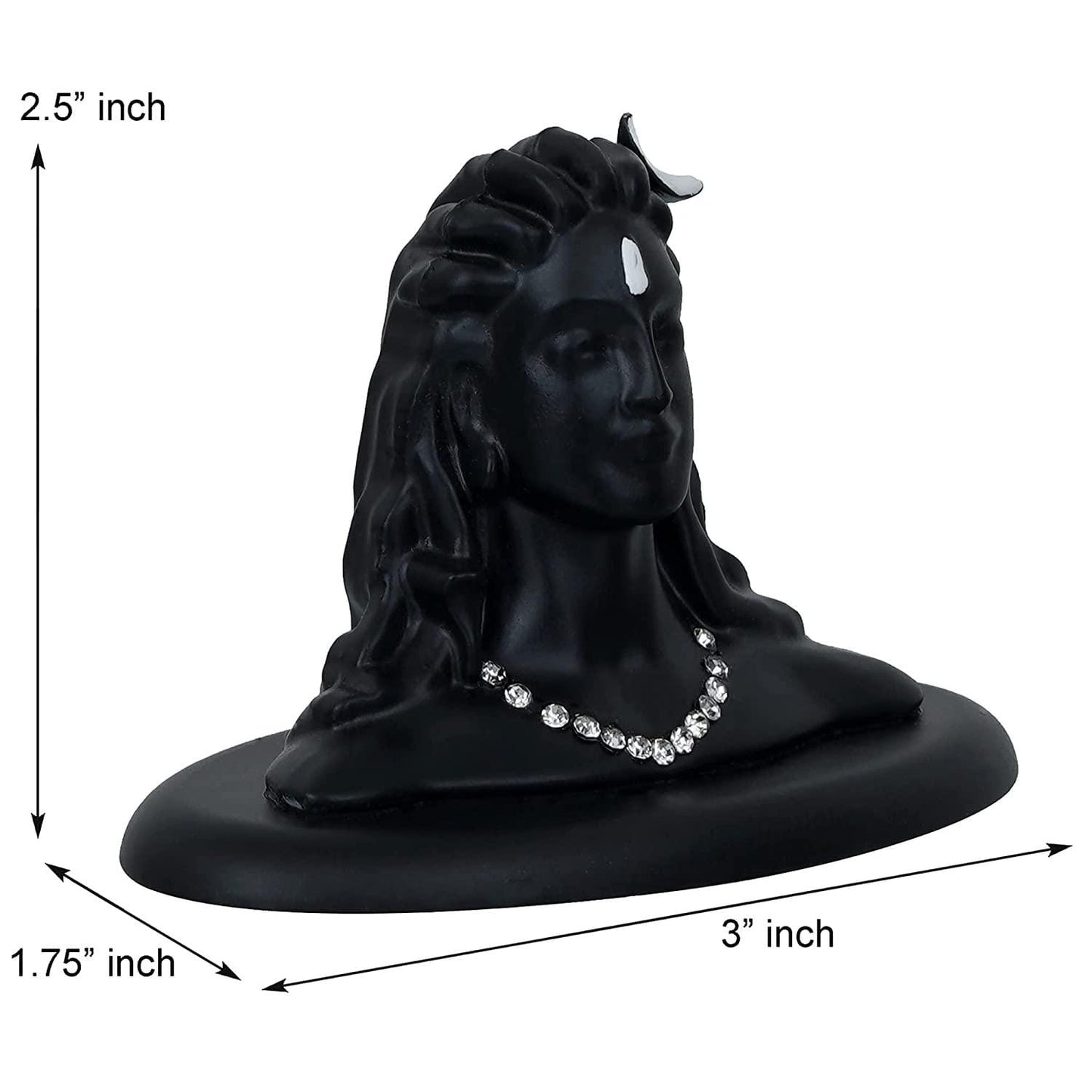 Webelkart Premium Metal Adiyogi Shiva Statue for Home and Car Dashboard ( Self Adhesive, Black, 2.5 in)
