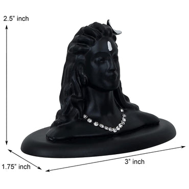 Webelkart Premium Metal Adiyogi Shiva Statue for Home and Car Dashboard ( Self Adhesive, Black, 2.5 in)