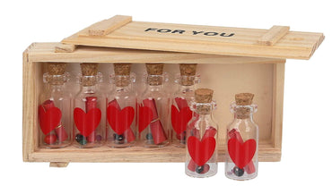 Webelkart®️ Premium Valentine Gift Combo of Rose Box with 24k Red Golden Rose with 1 Love Massage Letter Glass Bottle-Pack of 7