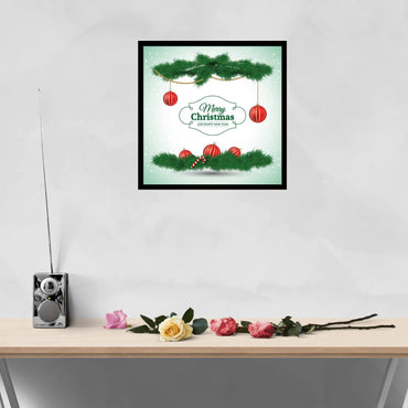 JaipurCrafts " Merry Christmas And New Year" Photo Frame Without Glass for Wall, Office, Study Room Decoration (Synthetic, 10 x 10 Inches, Multicolour)