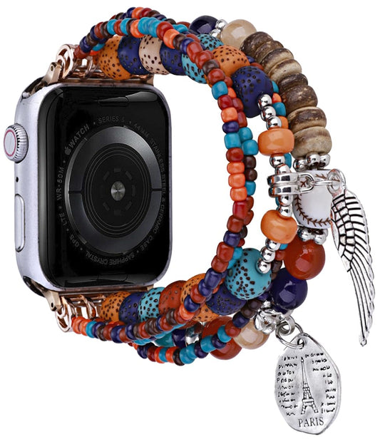 Zitel Band for Apple Watch 42mm(Series 10) 41mm 40mm 38mm Beaded Strap for Women Girls - Multi Color
