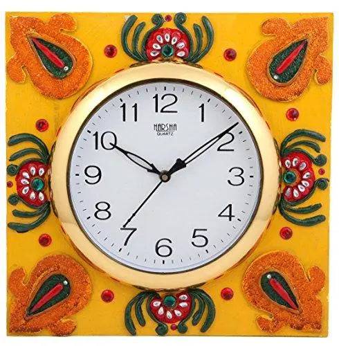 JaipurCrafts Kundan Studded Wall Clock