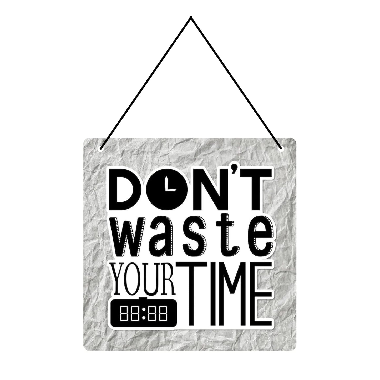 Webelkart®️ Decorative Dont Waste Your Time Wall Hanging Wooden Art Decoration Item for Living Room | Bedroom | Home Decor | Quotes Decor Item | Wall Art for Hall | MDF Wall Sculpture-9.5 IN