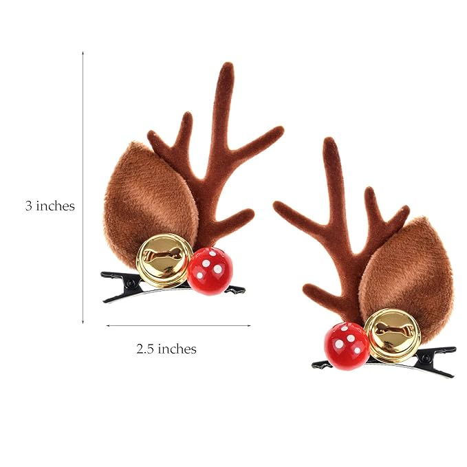 Reindeer Bell Hairclip (1pair)