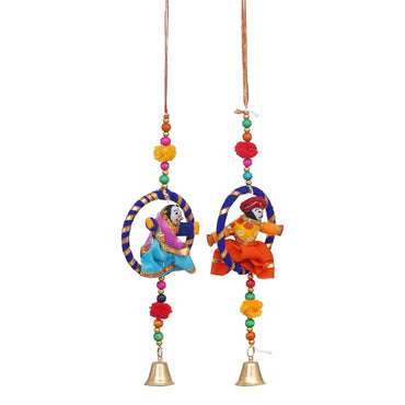 JaipurCrafts Handmade Rajasthani Idol/Door Hangings/Wall Hanging/Home and Office Decor/Home Furnishin Jaipuri Couples (puppetswallhanging-2)