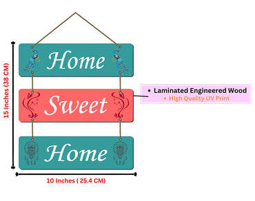 Webelkart®️ Decorative Home Sweet Home Wall Hanging Wooden Art Decoration Item for Living Room | Bedroom | Home Decor | Gifts | Quotes Decor Item | Wall Art for Hall | MDF Wall Decoration, Set of 3