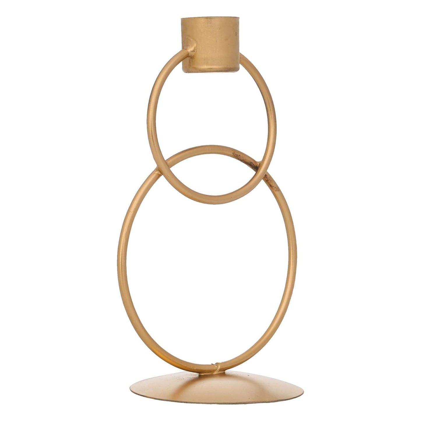 JaipurCrafts Premium Decorative Rings Candle stick holder for home and dining table decoration (6.5 inches, Gold)