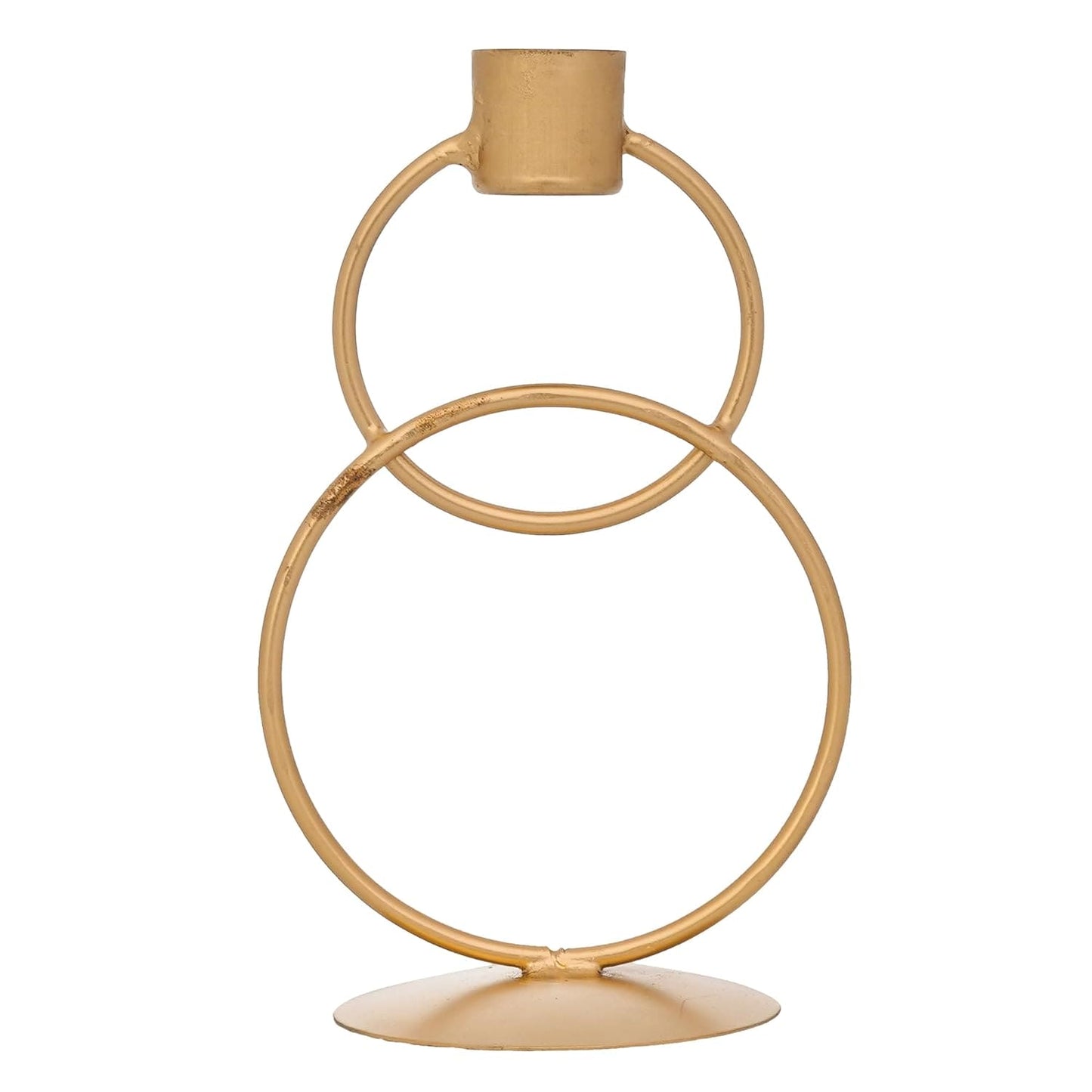 JaipurCrafts Premium Decorative Rings Candle stick holder for home and dining table decoration (6.5 inches, Gold)