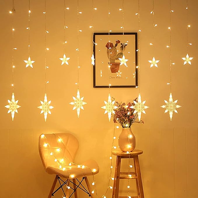 12 LED Polaris Curtain String Lights - Star Christmas Decoration Lights