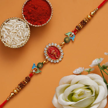 JaipurCrafts Premium Combo Of 1 Rakhi Set For Bhaiya And Bhabhi. Rakhi For Bhaiya Bhabhi, Lumba Rakhi For Bhabhi Rakshabandhan Gift