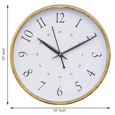 JaipurCrafts  Premium Plastic Wall Clock for Home and Office Decor/Office Wall Clocks/Wall Clock for Living Room (Gold)