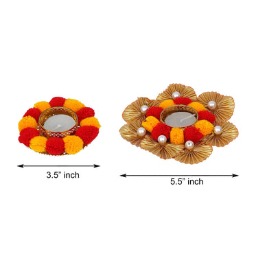 Webelkart Premium Set of 5 Tealight Candle Holder for Home Decor, Mosaic Glass, Balcony Decoration Items Outdoor, Balcony Decor,Candle Stand,Flowers ( Pack of 5 , 3.5 x 5.5 Inches)