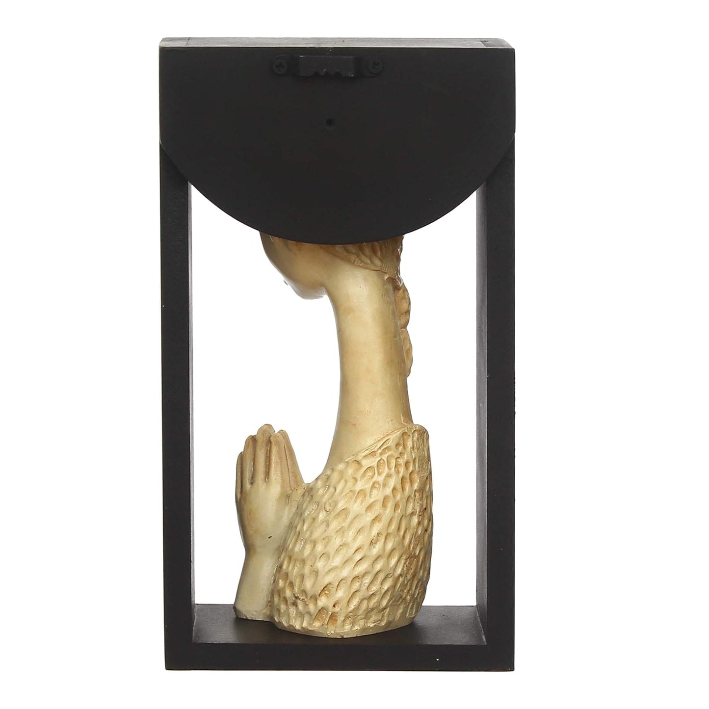 Webelkart Premium Welcome Lady Showpiece with Wooden Shelf and Key Hanger| Wooden Key Hanger for Home| Key Holder for Home and Office Decor ((9.50" X 4.00" X 5.00") (Cream, Polyresine, Wood