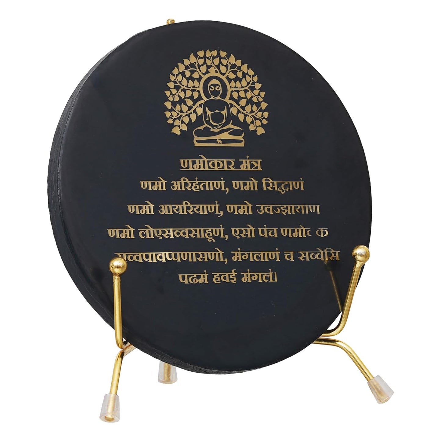 Webelkart Premium Handcrafted Namokar Mantra Art Frame with Stand Resin Home and Office Decor (7" Inches) (Namokar Mantra)