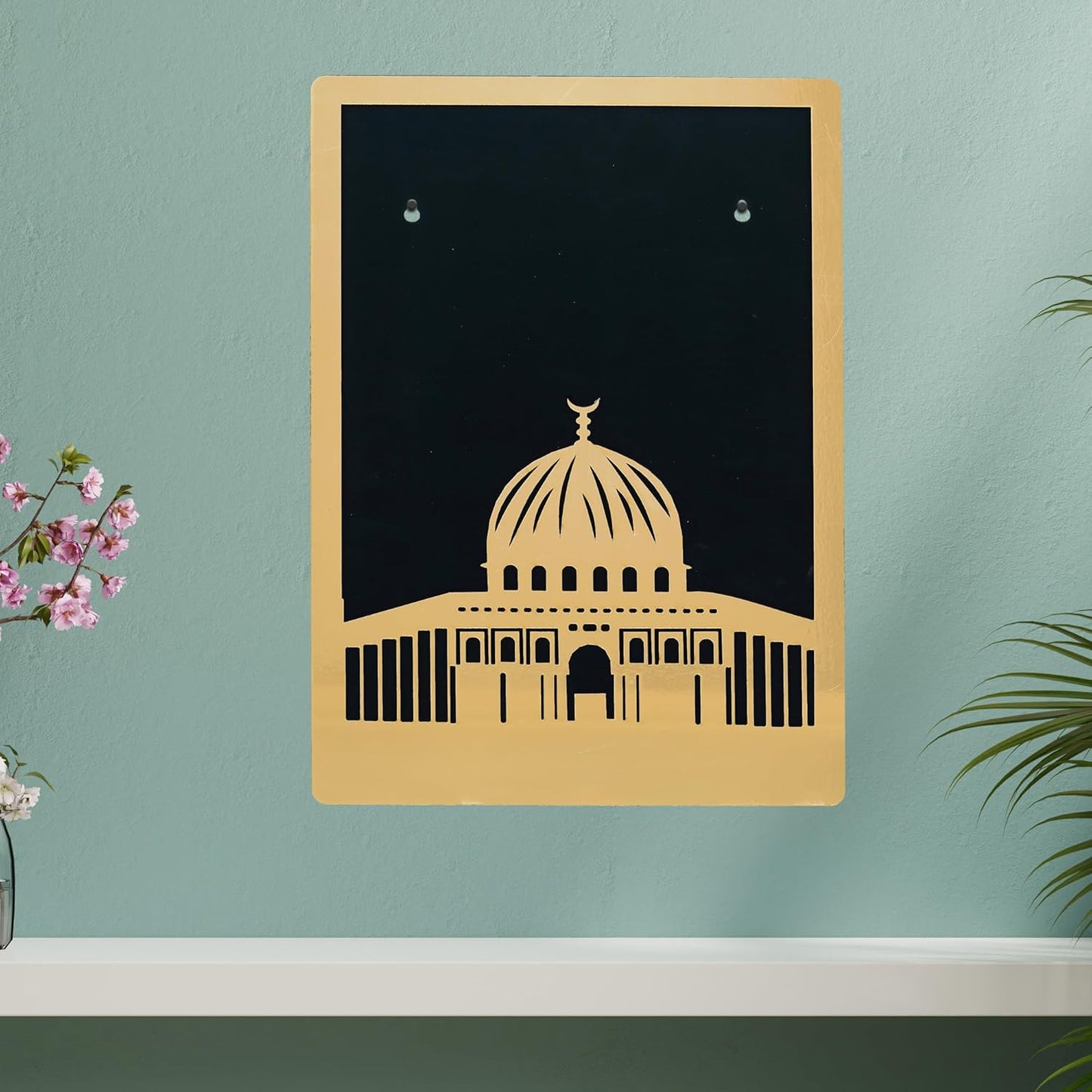 Webelkart Premium Set Of 3 Laser Cut Wooden Islamic Wall Art, Wall Hanging For Home/Office Decor,Muslim Wall Art For Living Room Decor,Masjid Al Aqsa,Masjid An-Nabawi,Masjid Al Kaaba