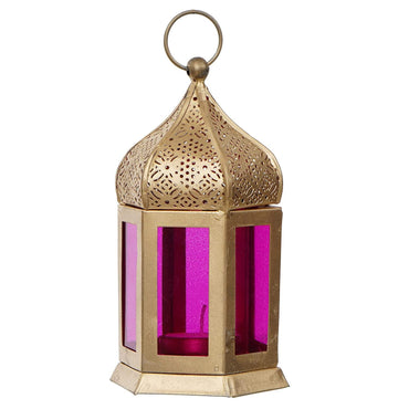 Webelkart Premium Moroccan Gold, Orange Color Metal Iron Lantern Tea Light Holder with Free Tealight Candle Holder for Home | Tealight Candle Holders for...