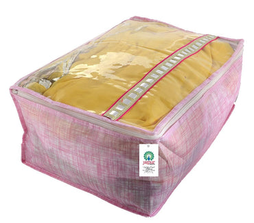 JaipurCrafts 12 Pieces Flowers Print Non Woven Saree Cover Set, Purple (45 x 35 x 23 cm)
