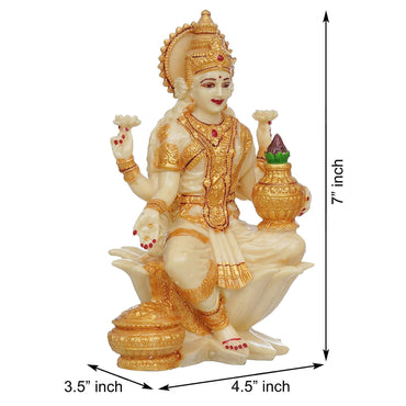 JaipurCrafts Premium Resin Laxmi Ji Idol Statue for Home Decor | laxmi ji Murti for Office | Diwali Pooja Decorations| Diwali Pooja Idol (7" Inches)