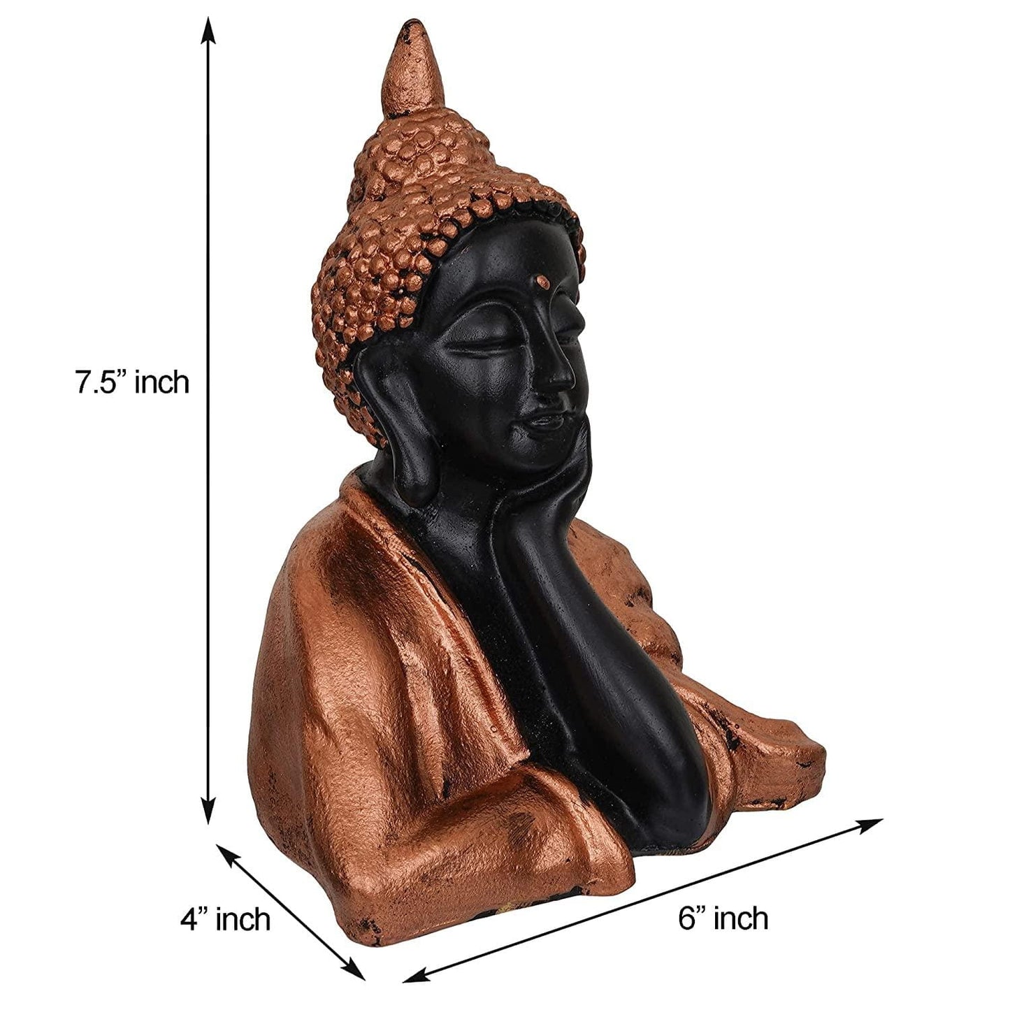 Webelkart Premium Thinking Gautam Buddha Polyresin Showpiece (7.5 x 6 x 4 Inches, Multi)