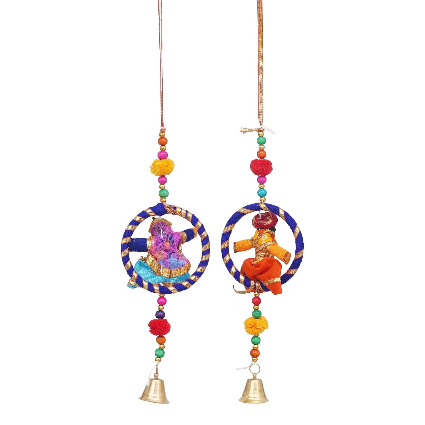 JaipurCrafts Handmade Rajasthani Idol/Door Hangings/Wall Hanging/Home and Office Decor/Home Furnishin Jaipuri Couples (puppetswallhanging-2)