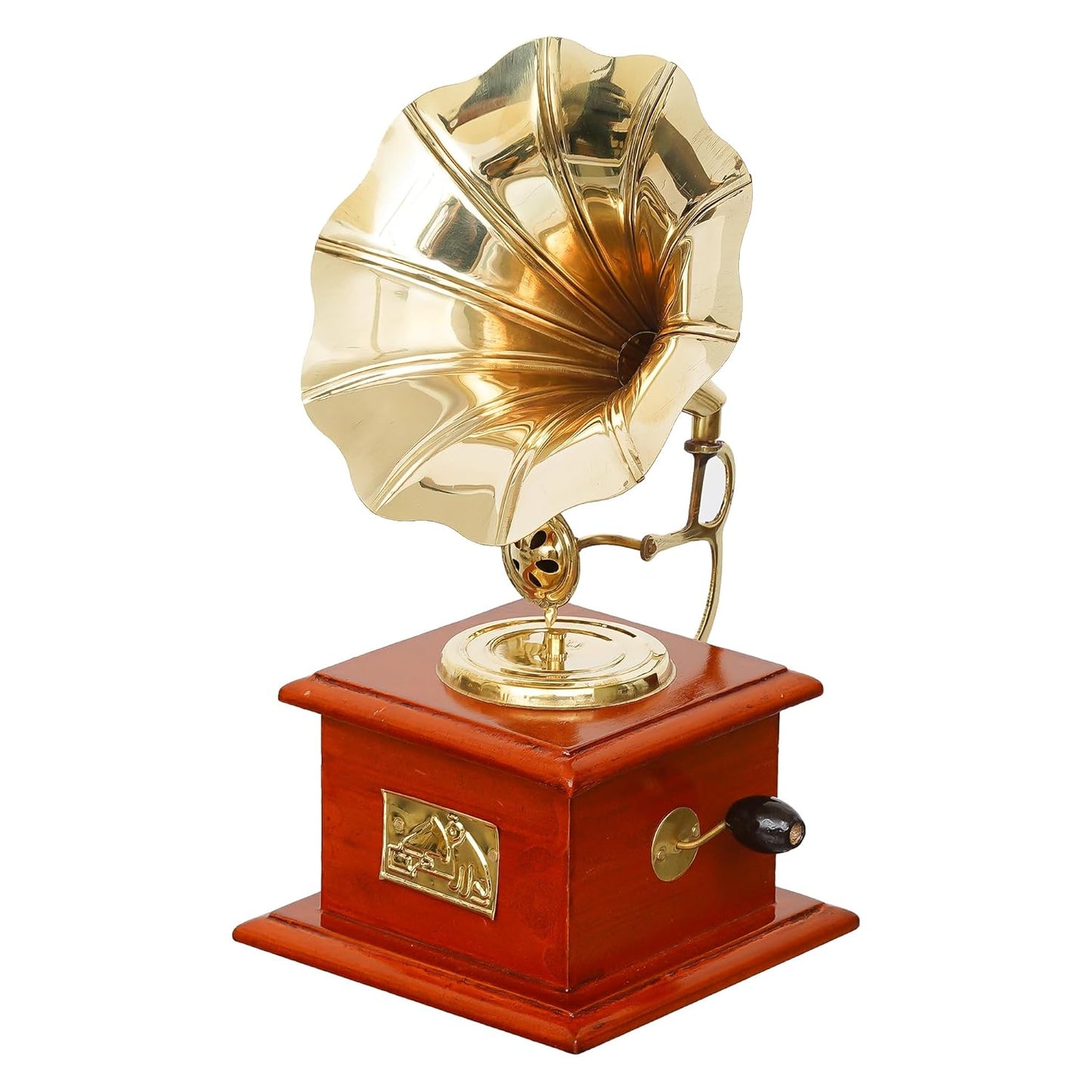 JaipurCrafts Premium Handicrafts Brass Sparkle Gramophone Showpiece for Home and Office Decor| Gift Item for Living Room - Table Decor Item (9.5" Inches Brown)