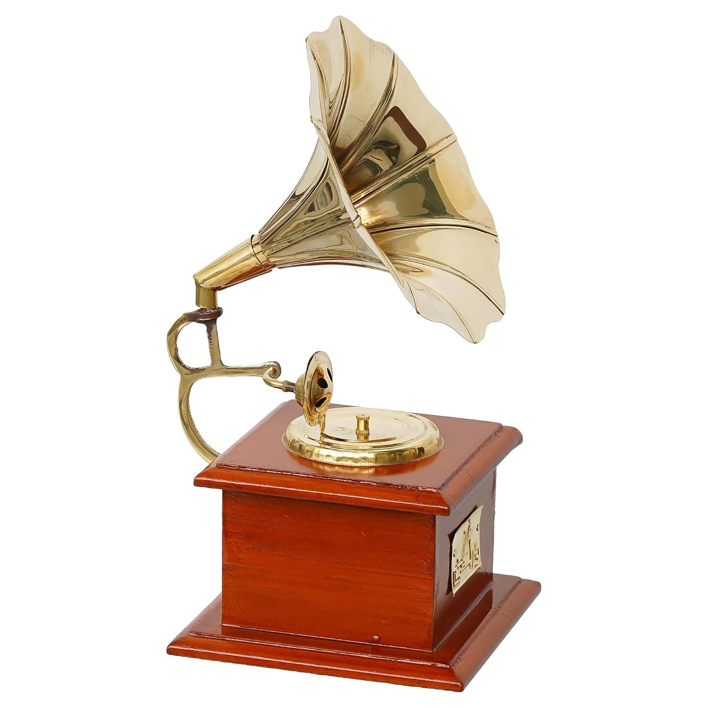 JaipurCrafts Premium Handicrafts Brass Sparkle Gramophone Showpiece for Home and Office Decor| Gift Item for Living Room - Table Decor Item (9.5" Inches Brown)
