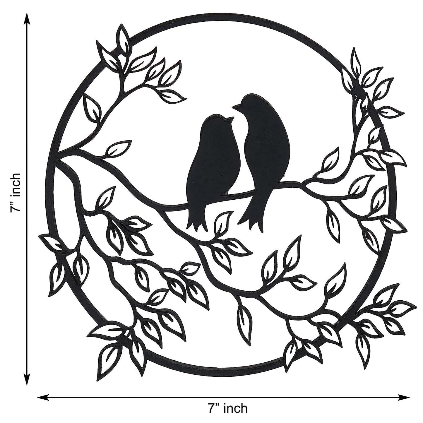 Webelkart® Premium Laser Cut Wooden Tree With sparrow Wall Hanging for Wall Decor, Home Decor, Christmas Dec0or- 7 Inch (Wood, Black) Wall Sculptures