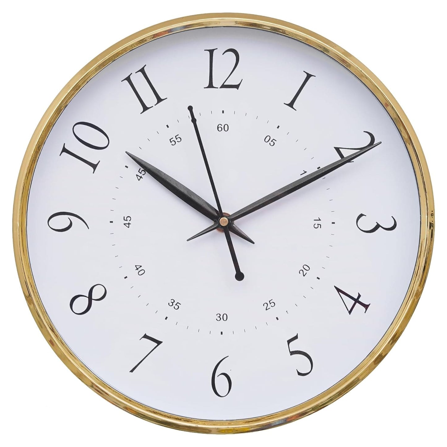 JaipurCrafts  Premium Plastic Wall Clock for Home and Office Decor/Office Wall Clocks/Wall Clock for Living Room (Gold)