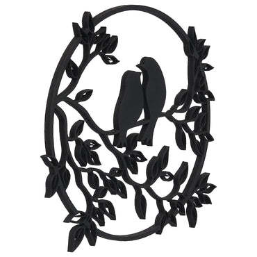 Webelkart® Premium Laser Cut Wooden Tree With sparrow Wall Hanging for Wall Decor, Home Decor, Christmas Dec0or- 7 Inch (Wood, Black) Wall Sculptures