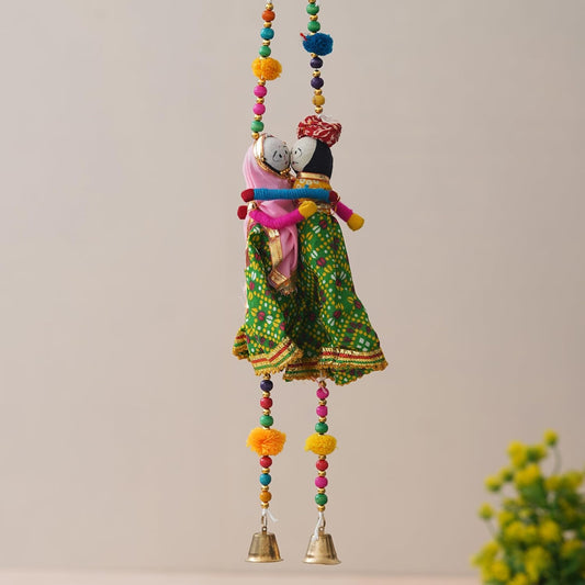 JaipurCrafts Handmade Rajasthani Idol/Door Hangings/Wall Hanging/Home and Office Decor/Home Furnishin Jaipuri Couples (puppetswallhanging-1)