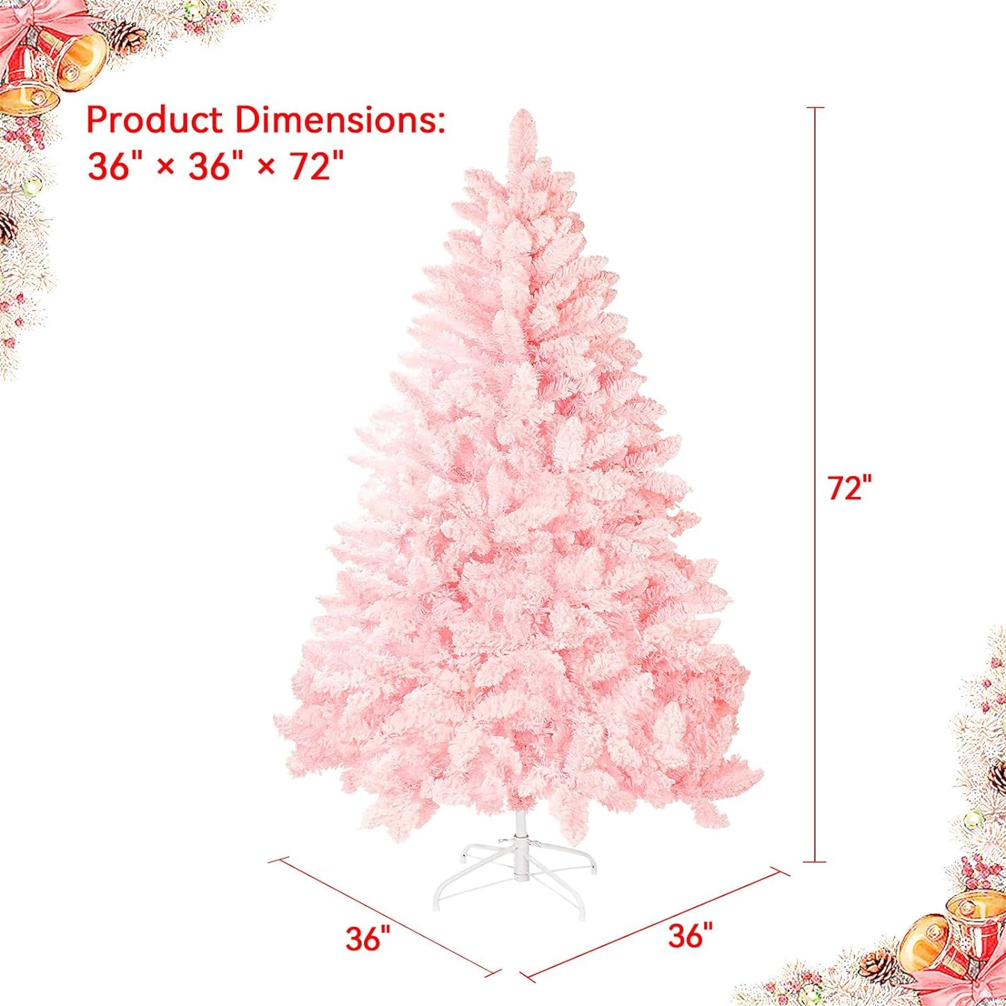 Candy floss Pink snow X'mas tree(approx 5ft)