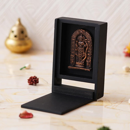 Webelkart Premium Ram Lalla Statue for Home Decor | Ram Lalla Idol Ayodhya Shree Ram Murti Showpiece Car Dashbord (5.11" Inches-Resin) Copper