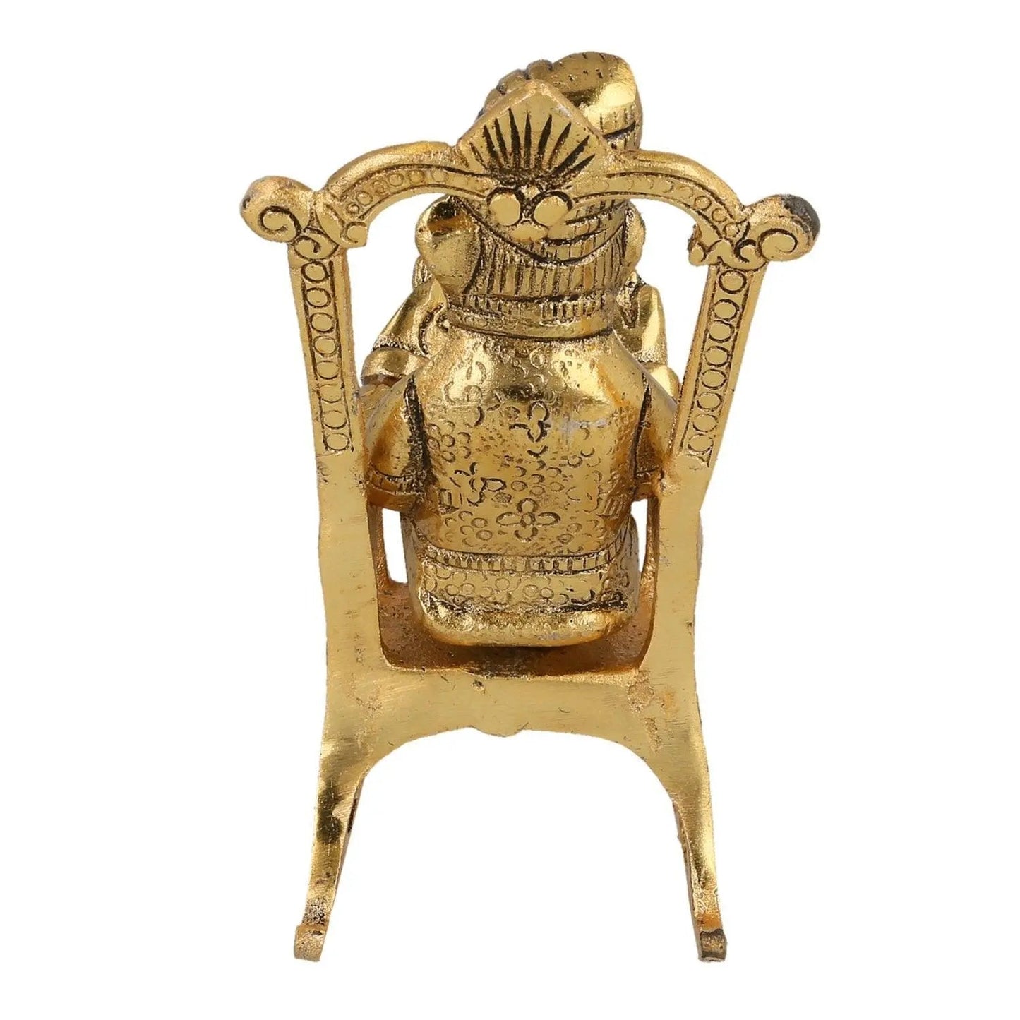 JaipurCrafts Handcrafted Home Decorative Lord Ganesha Statue (6.50 IN, Aluminium, Gold)
